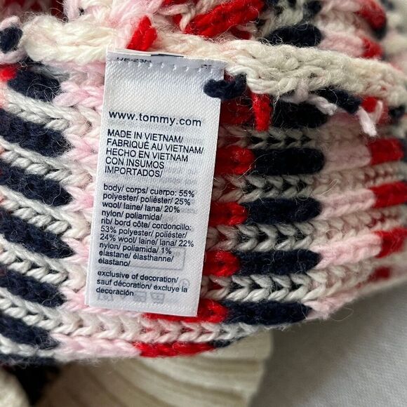 Tommy Jeans Women's Multi Plaited Sweater Wool Blend White/Multi Size M NWT - Picture 10 of 12